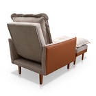 Poltrona Hellen Com Puff Classic 01 Platinum Bege / Caramelo