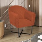 Poltrona Herrera Base X Preta Suede Terracota