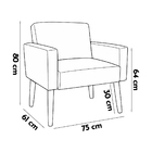 Poltrona Hope Decorativa Confortável Para Sala Quarto Recepçã