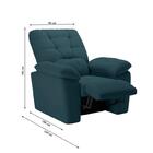 Poltrona Içá Retrátil Reclinável Suede Petróleo - Xflex Sofás