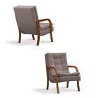 Poltrona Imbé Com Tecido Poliéster - Cinza