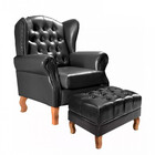 Poltrona Imperador Com Puff Chesterfiel Dom Pedro Courissimo