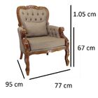 Poltrona Imperador Madeira Maciça Verniz Imbuia E Linho Marrom