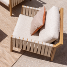 Poltrona Individual de Jardim Alumínio Okinawa 158x79x86,5cm Com Braço Bege Naterial