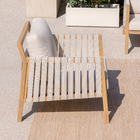 Poltrona Individual de Jardim Alumínio Okinawa 158x79x86,5cm Com Braço Bege Naterial