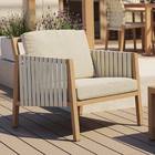 Poltrona Individual de Jardim Alumínio Okinawa 158x79x86,5cm Com Braço Bege Naterial