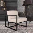 Poltrona Industrial Kingston Preto/bouclé Off White - Móveis