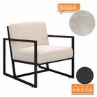 Poltrona Industrial Kingston Preto/bouclé Off White - Móveis