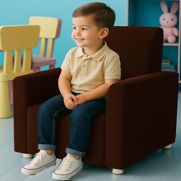 Poltrona Infantil Cadeira Sofá Angel Mini Para Crianças Terra