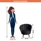 Poltrona Infantil Decorativa Sala De Estar Pétala Veludo Graf