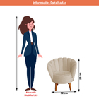 Poltrona Infantil Decorativa Sala De Estar Pétala Veludo Off