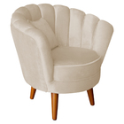 Poltrona Infantil Decorativa Sala De Estar Pétala Veludo Off