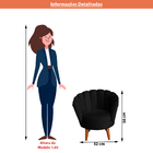 Poltrona Infantil Decorativa Sala De Estar Pétala Veludo Pret