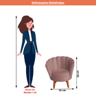 Poltrona Infantil Decorativa Sala De Estar Pétala Veludo Rosê