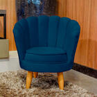 Poltrona Infantil Pétala Para Sala E Quarto Palito Mel Veludo