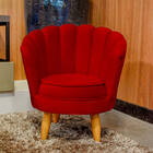 Poltrona Infantil Pétala Para Sala E Quarto Palito Mel Veludo