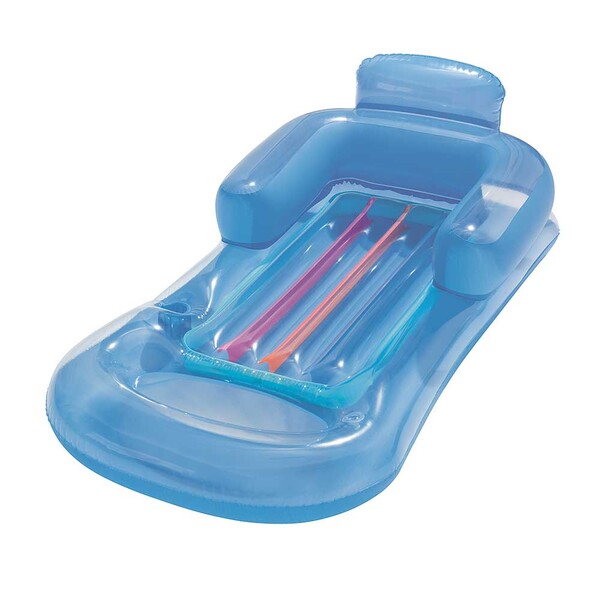 Poltrona Inflavel Bestway Para Piscina Com Apoio De Braco Encosto De Cabeca E Porta Lata Designer Fashion Azul Leroy Merlin