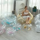 Poltrona Inflável Lazy Lounge Glitter Com Puff VG Plus Gold