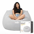 Poltrona Inflável Puff Lazy Fashion Aveludado Assento Pufe Vg