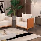 Poltrona Inhotim Linho Bege E Paçoca