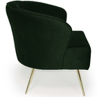 Poltrona Iris Pés Palito Gold Suede Verde Esmeralda