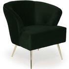 Poltrona Iris Pés Palito Gold Suede Verde Esmeralda