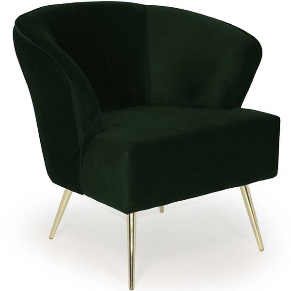 Poltrona Iris Pés Palito Gold Suede Verde Esmeralda