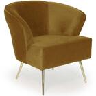 Poltrona Iris Pés Palito Gold Veludo Amarelo