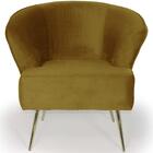 Poltrona Iris Pés Palito Gold Veludo Amarelo