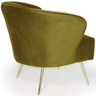 Poltrona Iris Pés Palito Gold Veludo Mostarda