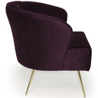 Poltrona Iris Pés Palito Gold Veludo Roxo