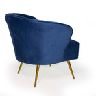 Poltrona Íris Veludo Azul Marinho D-503 Pés Palito Metálico B