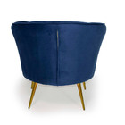 Poltrona Íris Veludo Azul Marinho D-503 Pés Palito Metálico B