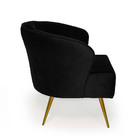 Poltrona Íris Veludo Preto D-99 Pés Palito Metálico Dourado -