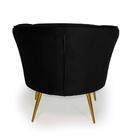 Poltrona Íris Veludo Preto D-99 Pés Palito Metálico Dourado -