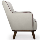 Poltrona Isabella Base Madeira Suede Cimento