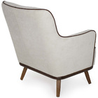 Poltrona Isabella Base Madeira Suede Cimento