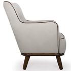 Poltrona Isabella Base Madeira Suede Cimento