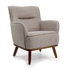 Poltrona Isabella Jacar Algodão Estampado A-332 Base Fixa De