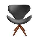 Poltrona Isis Cadeira Giratória Pé De Madeira Decoração, Sala