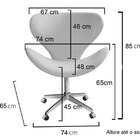 Poltrona Isis Cadeira Giratória Pés Com Rodízio Decoração, Sa