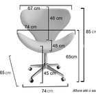 Poltrona Isis Cadeira Giratória Pés Com Rodízio Decoração, Sa