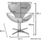 Poltrona Isis Cadeira Giratória Pés De Metal Decoração, Sala,