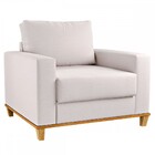 Poltrona Itália Linho Amêndoa - Viero Móveis