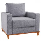 Poltrona Itália Linho Inox - Viero Móveis