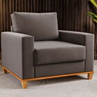 Poltrona Itália Veludo Grafite - Viero Móveis