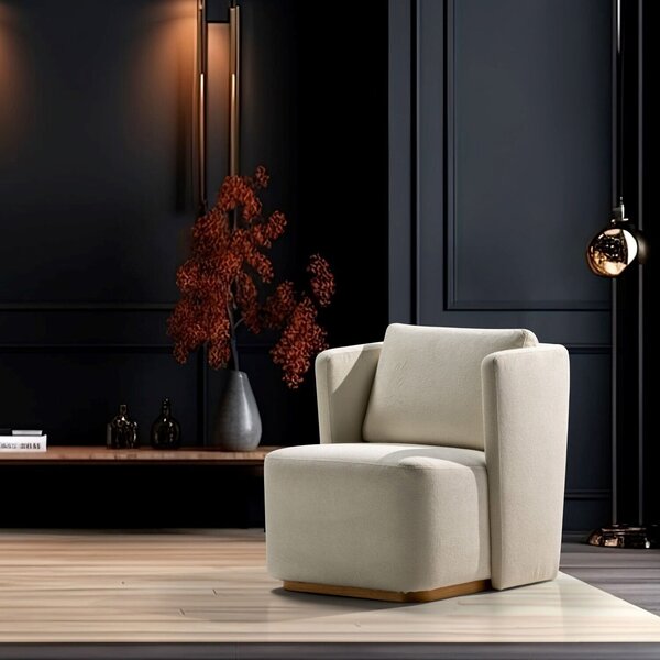 Poltrona Izza Tec 1444 E Base Natural Off Witte