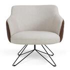 Poltrona Jade Base Giratória Corano Tressê Linho Bege Domi