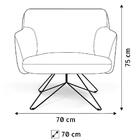 Poltrona Jade Base Giratória Corano Tressê Linho Bege Domi
