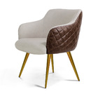 Poltrona Jade Composê Corano Marrom C-01 Com Linho Bege C-107